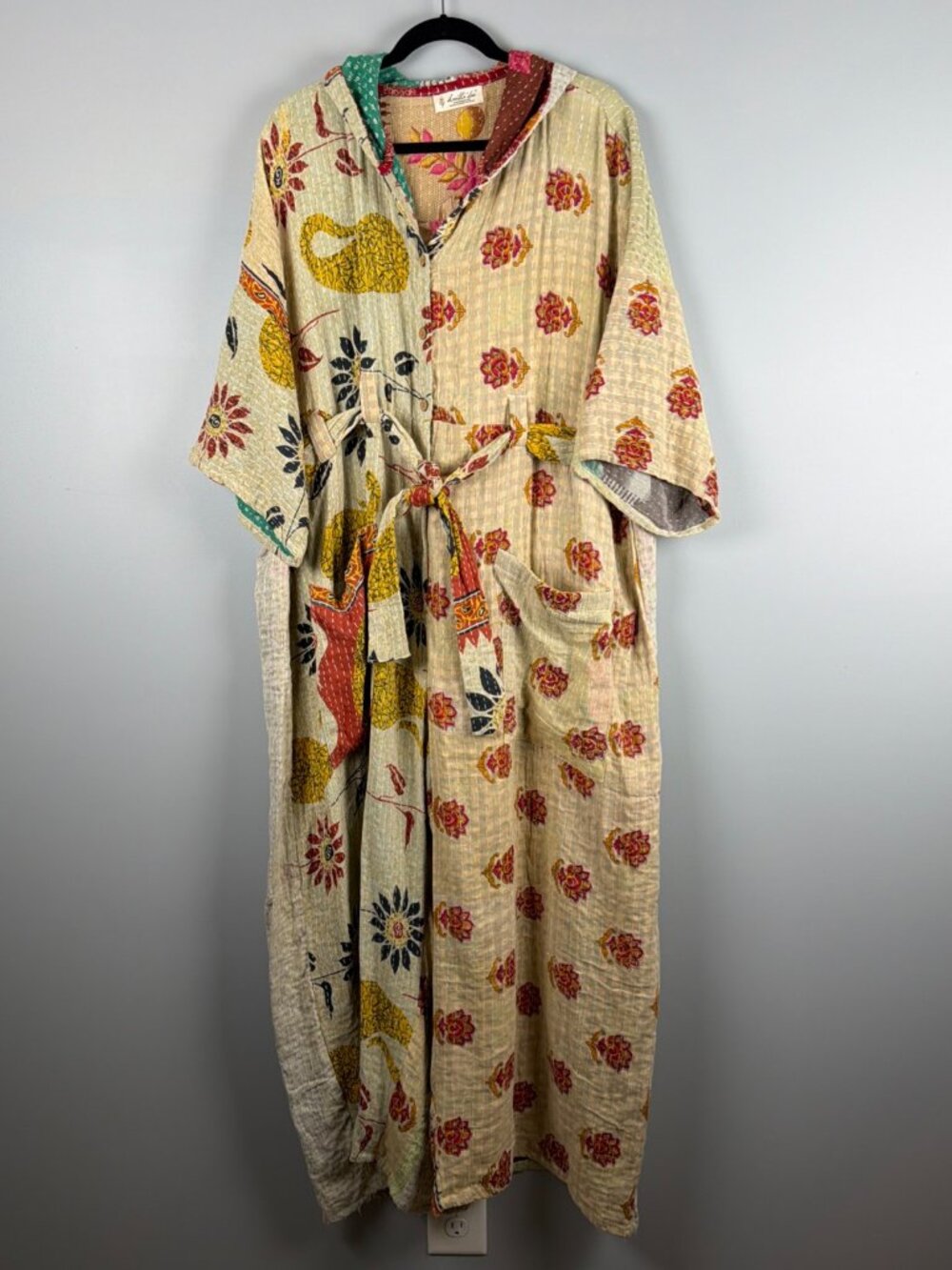 Kantha Bae Zen Jumpsuit Free Size Green Reversible Vtg Cotton Boilersuit Painter